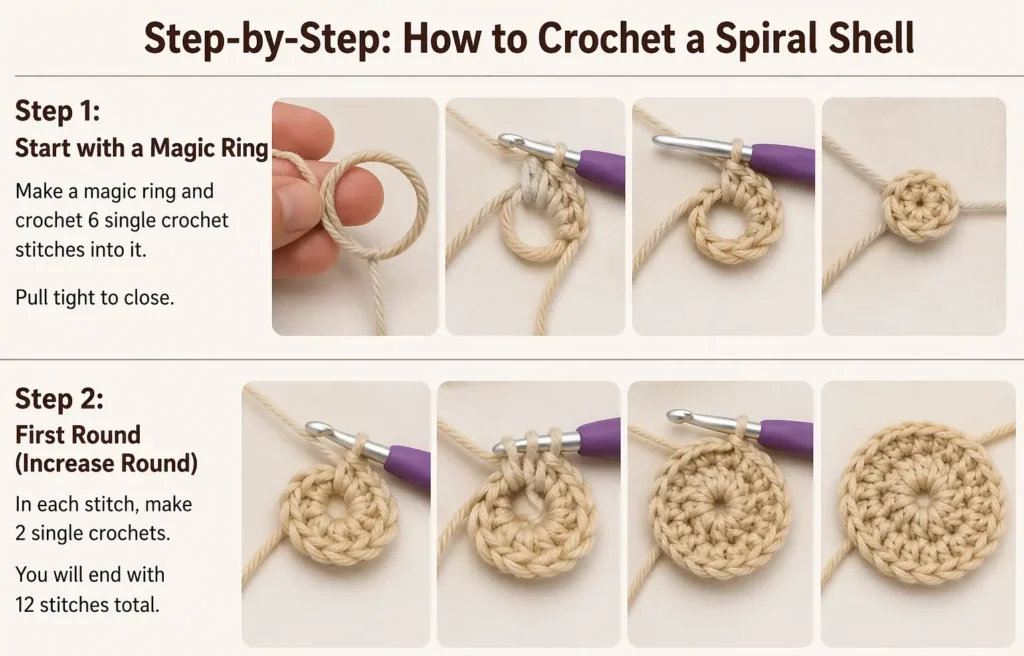 turtle crochet spiral shell