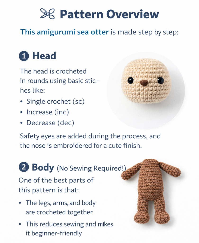 sea otter crochet pattern