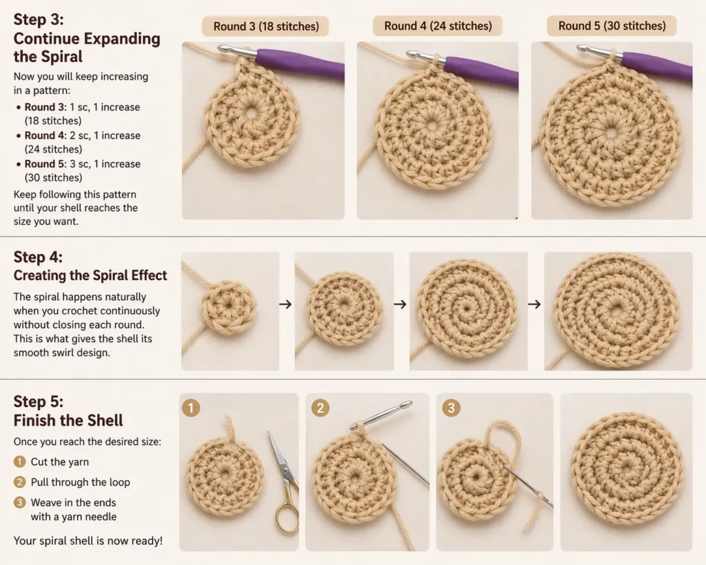 turtle crochet spiral shell