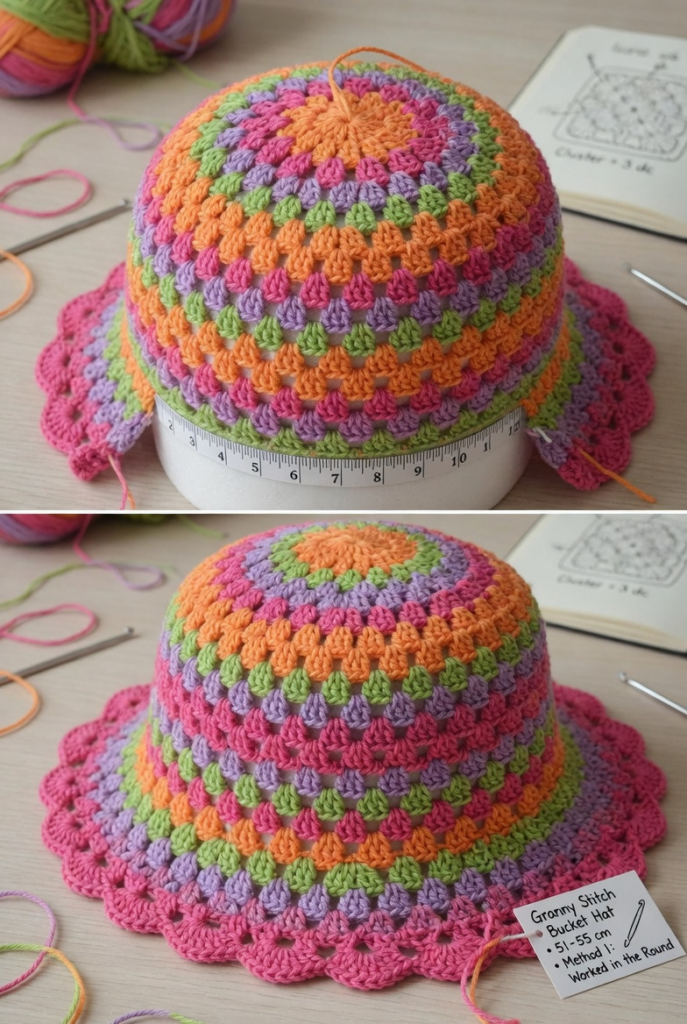 Granny Square Bucket Hat Pattern