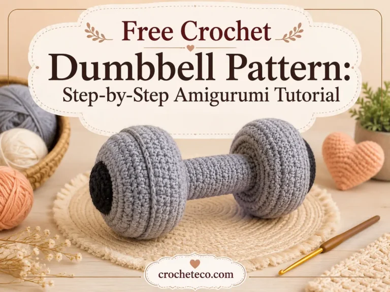 Crochet dumbbell tutorial flat lay