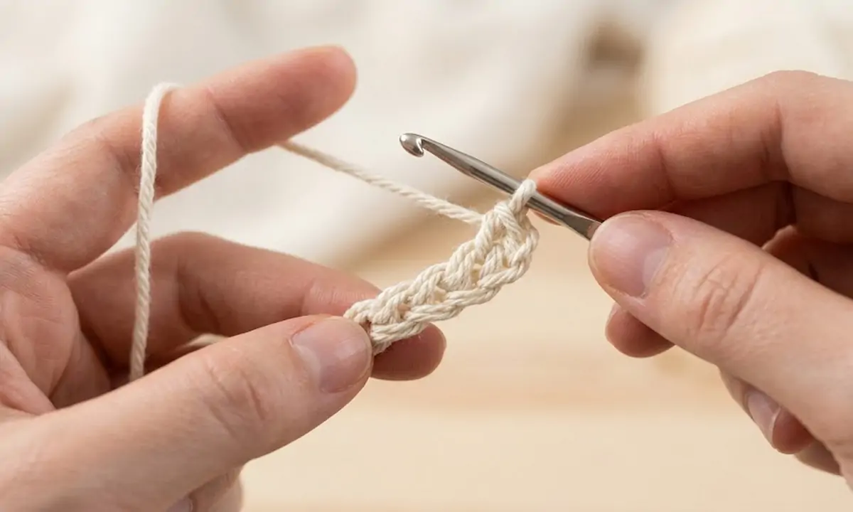 Back-loop single crochet used in a thin crochet headband pattern