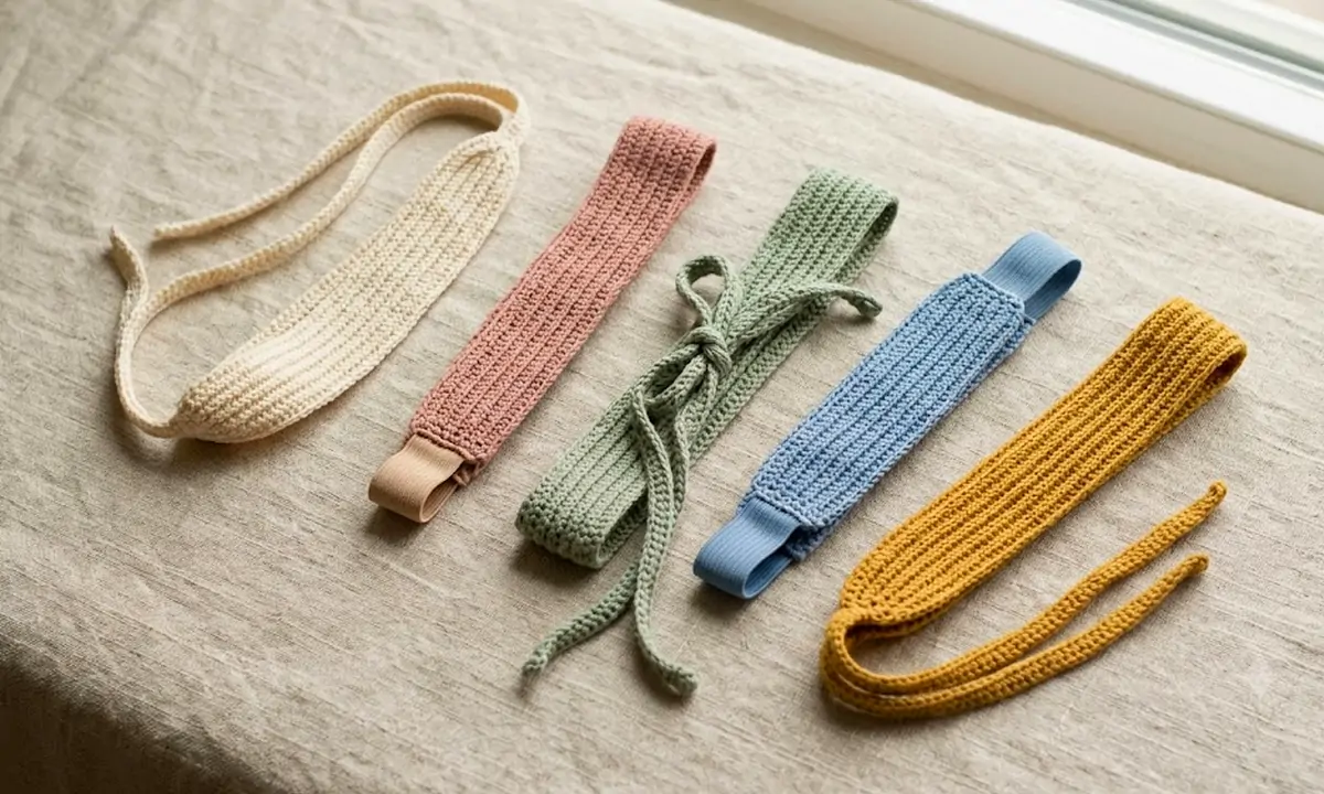 Color ideas for a thin crochet headband pattern