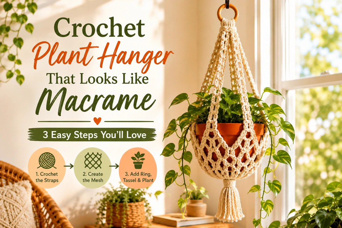 macrame plant hanger - Crochet Plant Hanger Tutorial