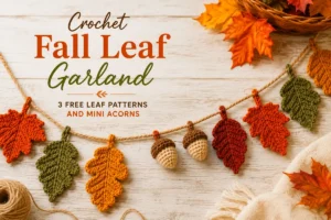 crochet fall leaf garland