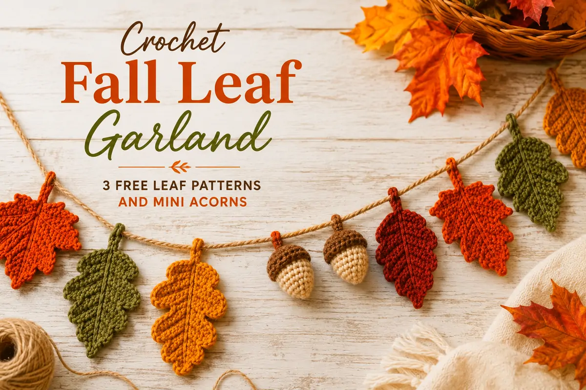 crochet fall leaf garland